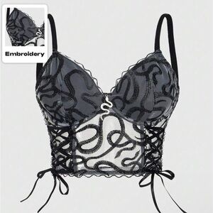 Embroidered Hollowed Out Lace Top